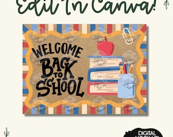 Editable Canva Banner Template | Welcome Back to School Classroom Decor (Digital Download)