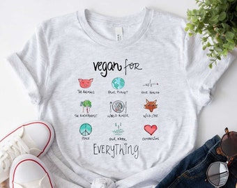 Veganistisch T-shirt, veganistisch voor dieren, voor alles, perfect cadeau voor veganisten