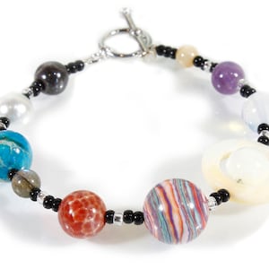 The Original Nine Planets Bracelet of the Solar System, Various Sizes