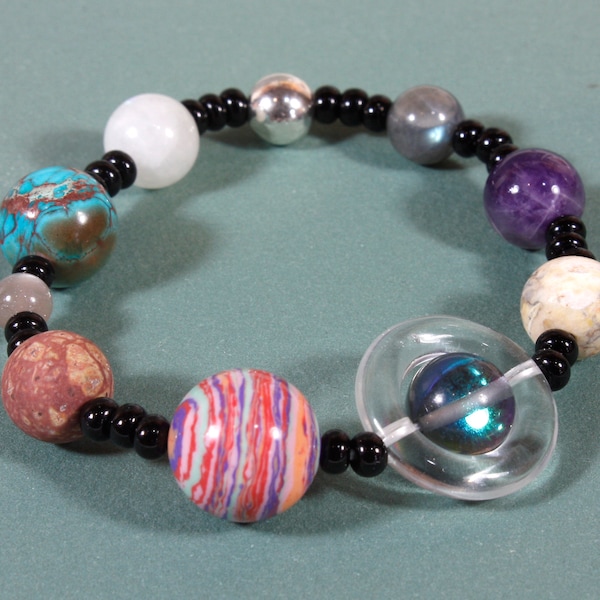 The Nine Planets Bracelet of the Solar System, Elastic Stretch, Varous Sizes