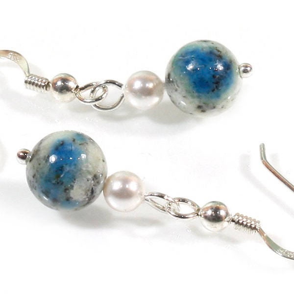 Spirit of K2, K2 Granite Earrings with Swarovski Crystal Pearl