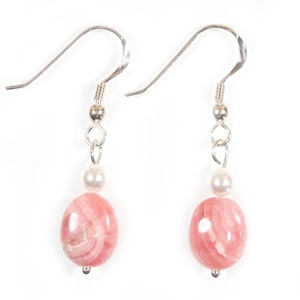 Emma, Naturally Pink Rhodochrosite Earrings