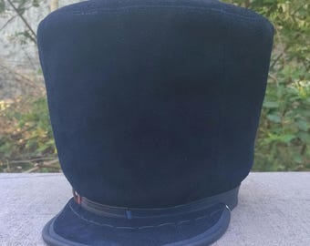 Corona rastafari de cuero hecha a mano / Estilo regla moderna / Gamuza azul marino / Banda de 63,5 cm / Corona para rastas