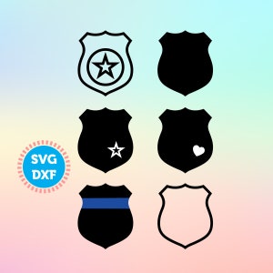 Police Badge SVG DXF files, Police Badge Cut Files, Police SVG, Police Wife svg, Thin Blue Line svg, svg file for cricut, silhouette
