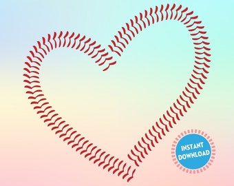 Baseball Heart Stitches SVG DXF, Baseball svg, Sport file svg, Cutting and Printable SVG file