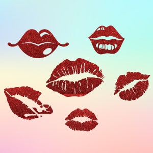 Lips SVG files, Lips bundle SVG files, Kiss svg files, Lips Cut Files, Make Up svg files, Valentines stencil svg, Kissing Lips svg