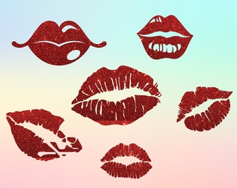 Lips SVG files, Lips bundle SVG files, Kiss svg files, Lips Cut Files, Make Up svg files, Valentines stencil svg, Kissing Lips svg