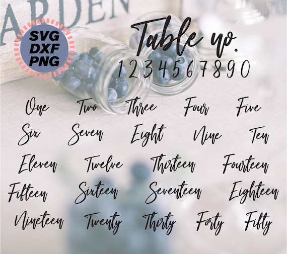 Download Wedding Table Numbers Svg Wedding Svg Files Numbers Svg Etsy