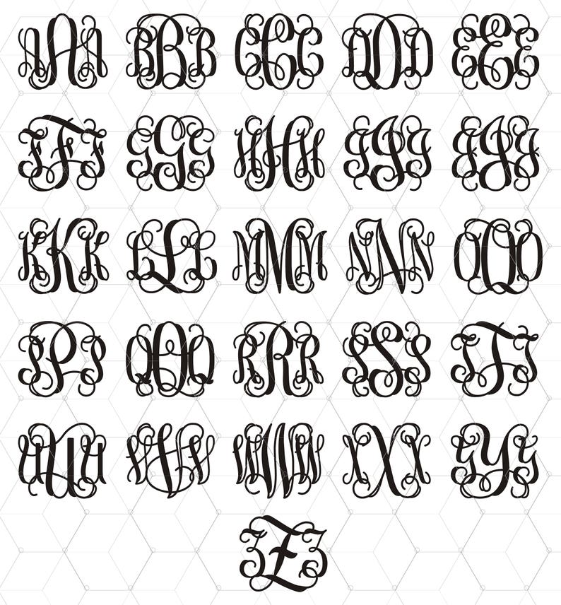 Download Interlocking Vine Monogram Svg filesMonogram fonts svg | Etsy