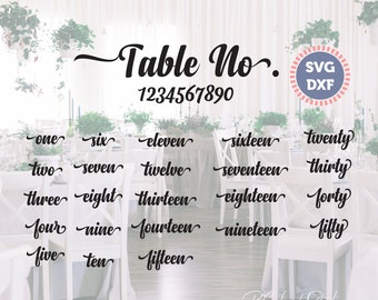 Wedding Table Numbers Svg, Wedding Svg Files, Numbers SVG File, alligraphy Numbers Svg, Wedding cut file, Wedding Sign Numbers