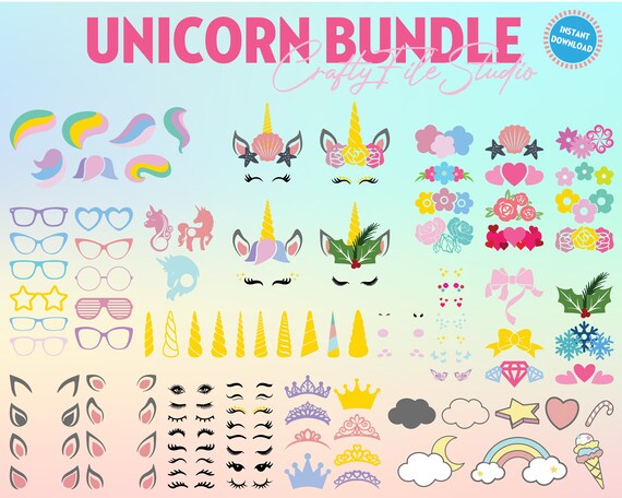 Download Unicorn Bundle Svg Unicorn Head Svg Files Unicorn Svg Etsy