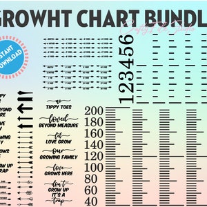 Bundle Growth Chart SVG, Growth Chart Add On svg, Arrows svg, Height Markers svg, Dad arrow svg, Mom arrow svg