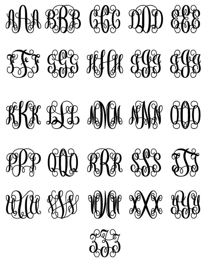 Download SVG Bundle Interlocking Vine Monogram Monogram Bundle SVG ...