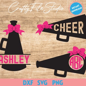 Cheer Megaphone Monogram Frame SVG, Cheer Megaphone svg, Cheerleader svg, Cheer svg, Megaphone Monogram Svg, Megaphone Svg, Cheer Squad Svg