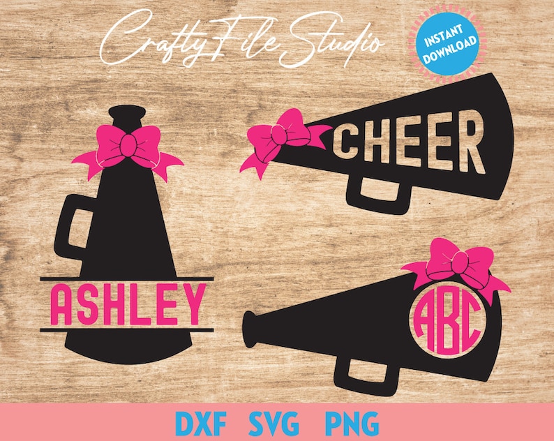 Cheer Megaphone Monogram Frame SVG Cheer Megaphone Svg Etsy