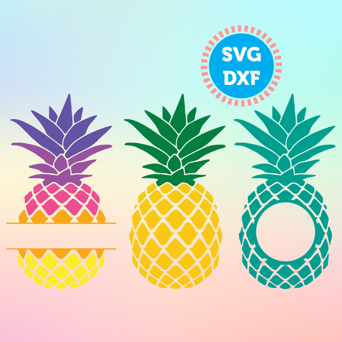 Pineapple SVG DXF files Pineapple Bundle SVG Files Pineapple Etsy