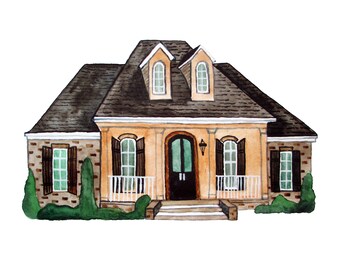 Custom House Portrait in Watercolor