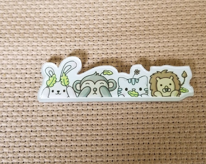 Refrigerator Magnet Needle Nanny Cross Stitch Needle Keeper See No Evil Acrylic Needle Minder