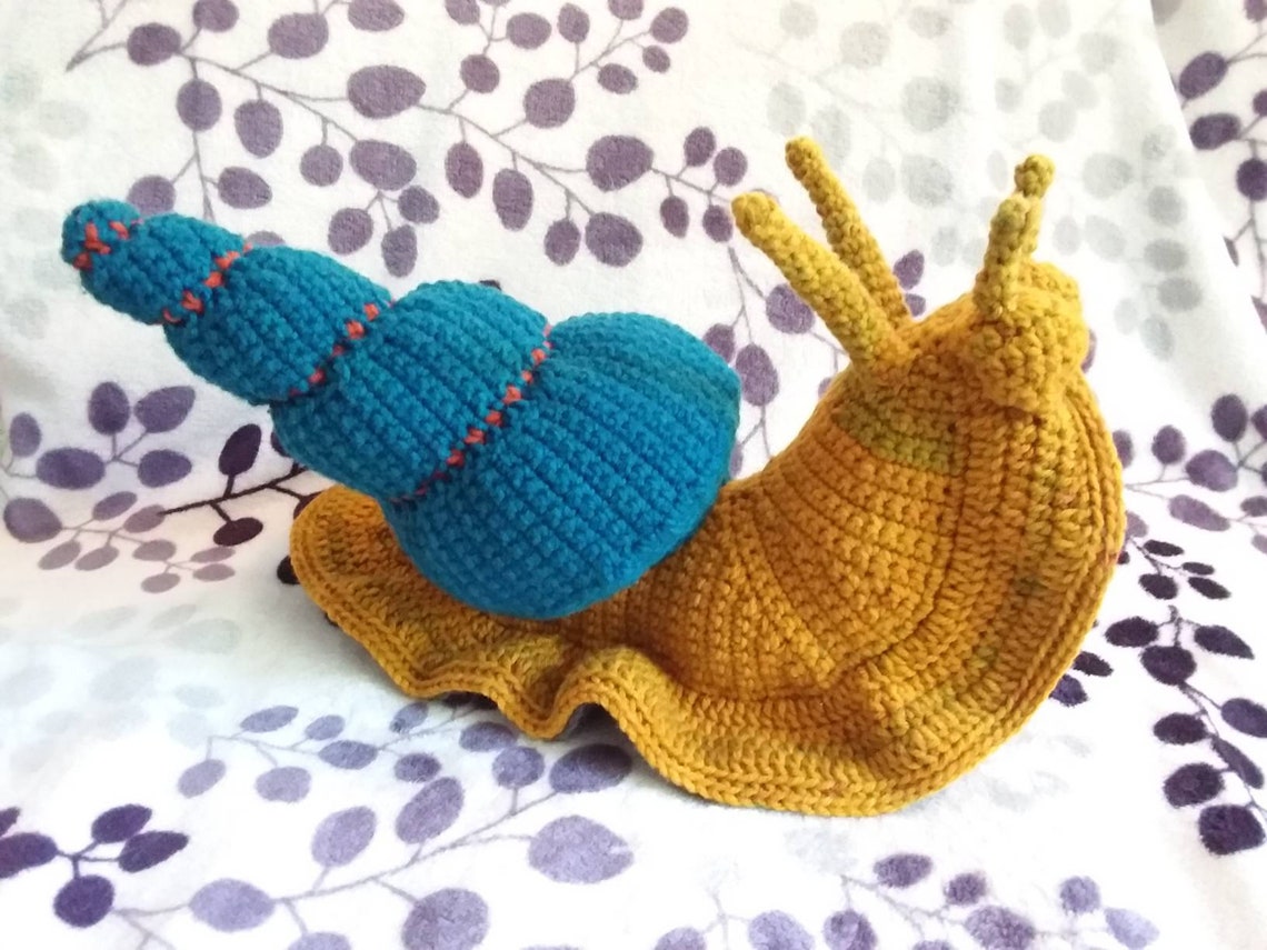 Snail amigurumi crochet snail giant snail snail stuffy | Etsy