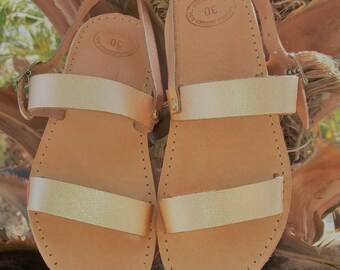 Greek leather sandals, Girls sandals, Kids summer sandals,handmade leather sandals,kids summer shoes, rose gold,JUNIOR AGAPE