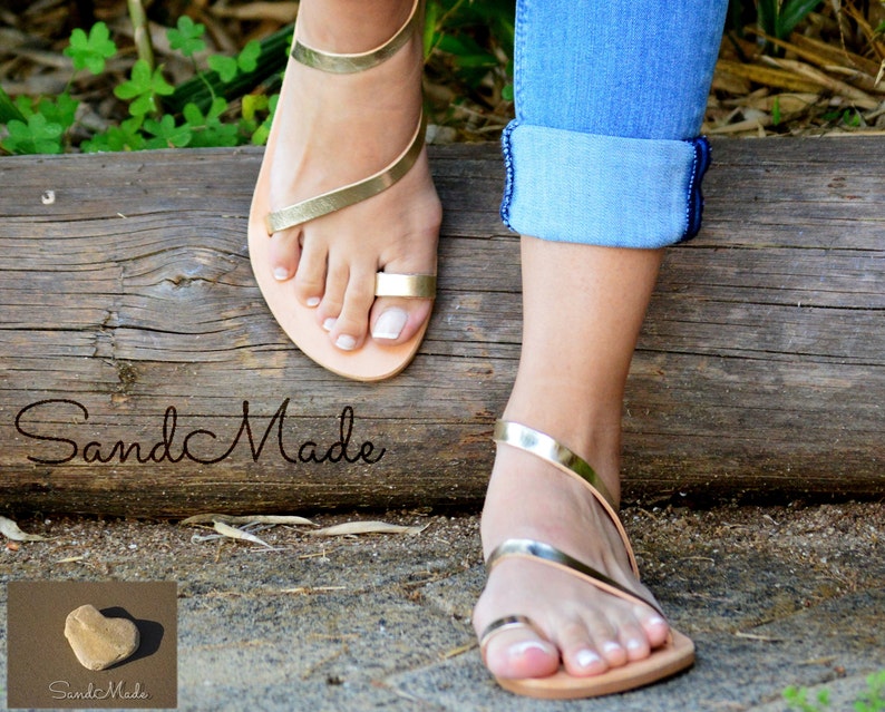 Greek handmade sandals, gold sandals, leather sandals, Sandales grecques, Sandales cuir femme, Ledersandalen, Sandalen, sandalen griechisch image 3