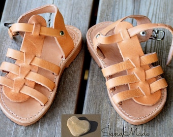 sandalias niños, sandalias de cuero, sandalias para niñas, Kindersandalen, sandalias de cuero hechas a mano griegas, zapatos de verano para niños, JUNIOR MELITTA