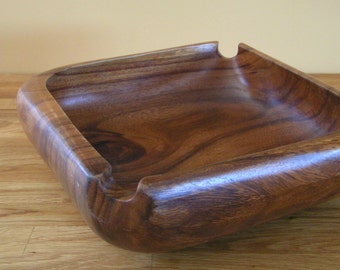 Funky Square Teak Mid Century Serving Salad Bowl Cool Retro 1960s Style discovered by On the Rocks Retro