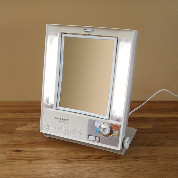 Vintage Lighted Makeup Mirror Clairol True to Light II Etsy