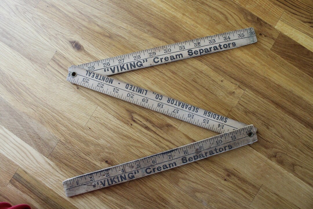 Vintage Folding Yardstick 'viking' Cream Separators Etsy