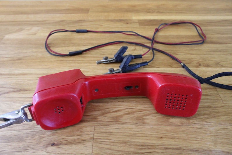 Vintage Telephone Lineman's Test Handset Red Phone Butt Set Discovered