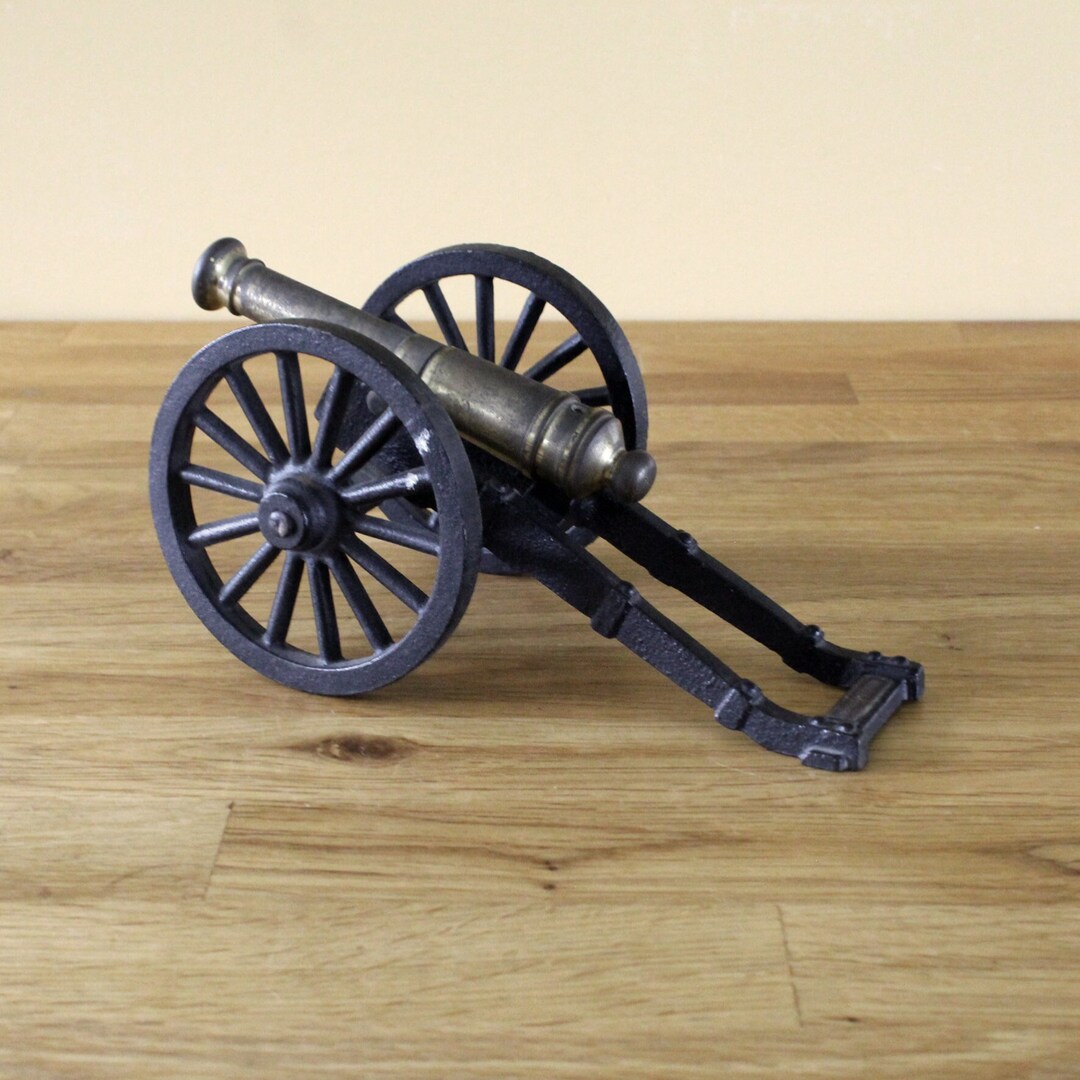 Vintage Brass and Wrought Iron Cannon, Civil War Memorabilia From