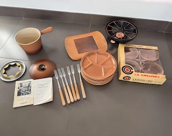 set à fondue Le Creuset assiettes raviers Gien