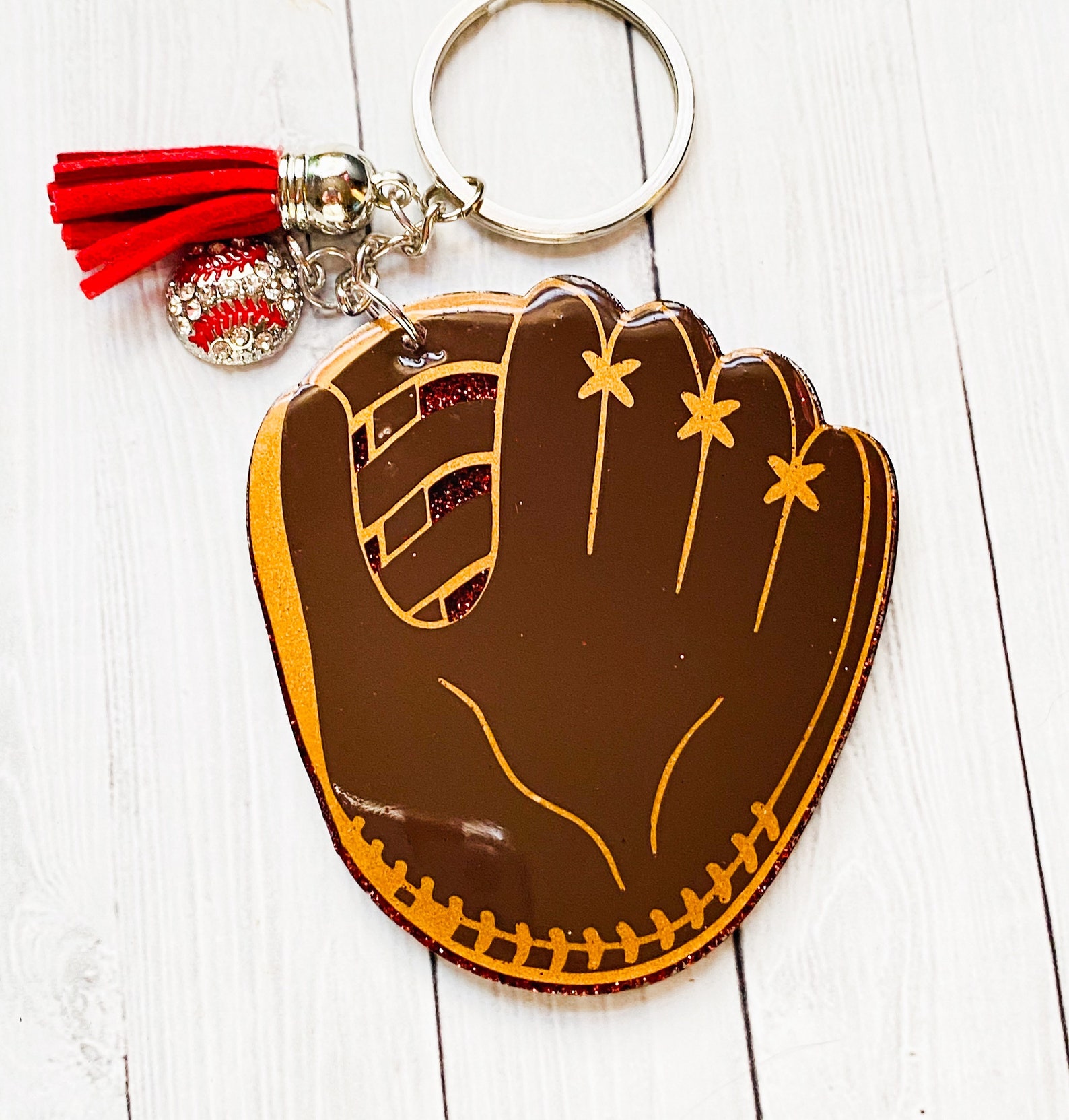 Baseball glove keychain Etsy