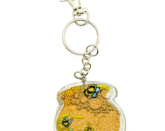 Honey jar  shaker keychain