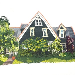 Custom House Portrait in Gouache