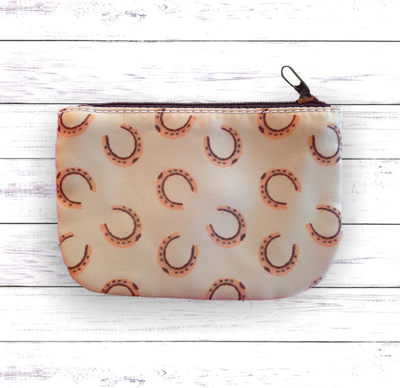 Horseshoe Coin Purse. Horseshoe Small Accessory Bag. Credit Etsy