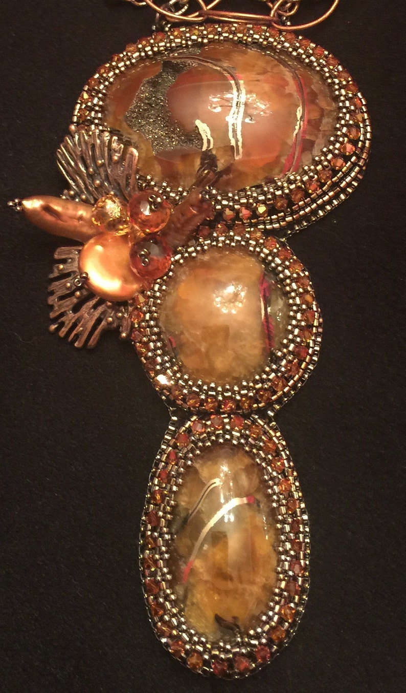 Simbircite Bead Embroidery Necklace
