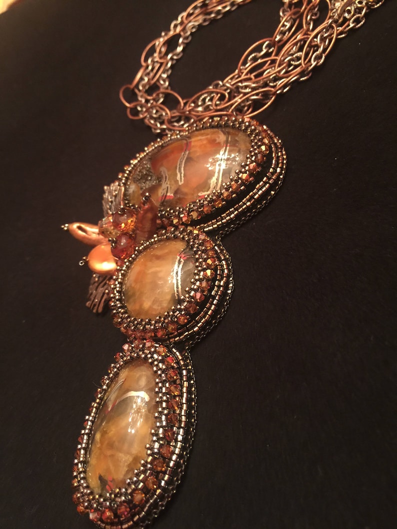 Simbircite Bead Embroidery Necklace