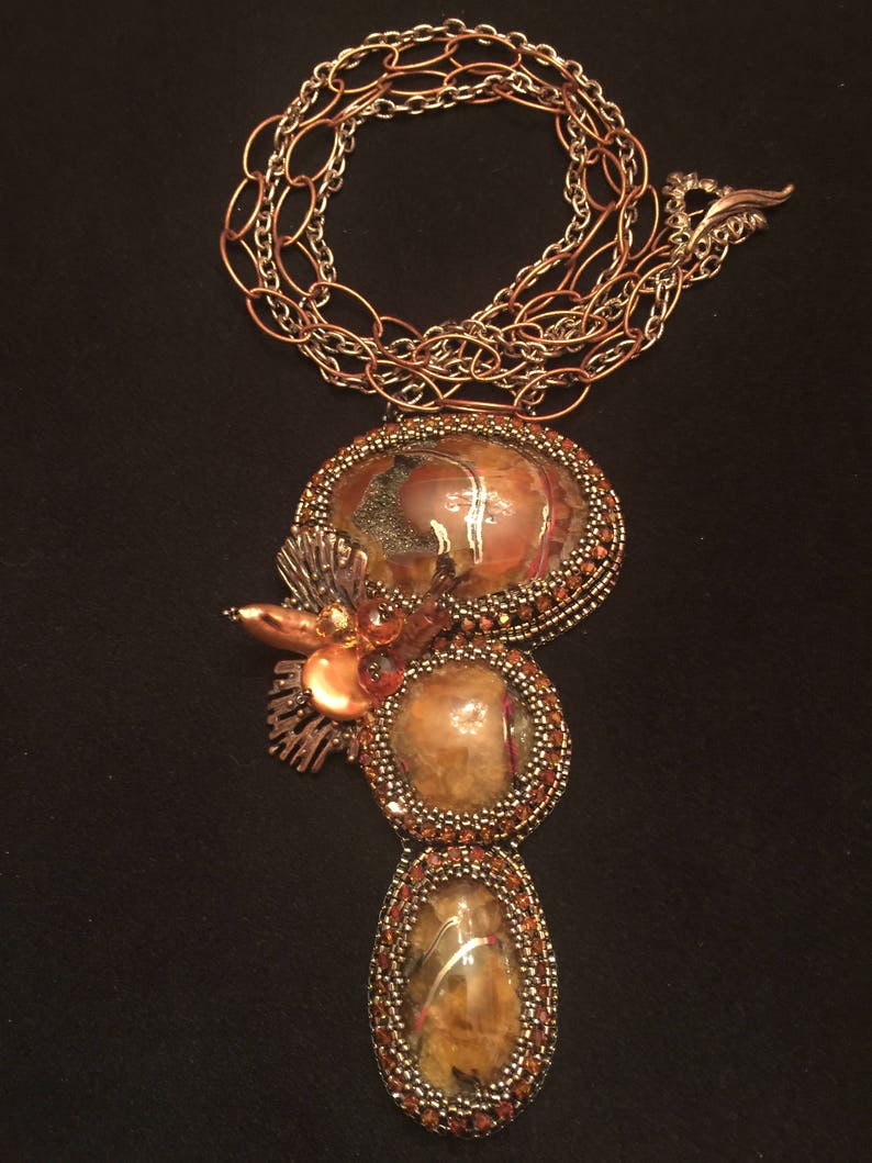Simbircite Bead Embroidery Necklace