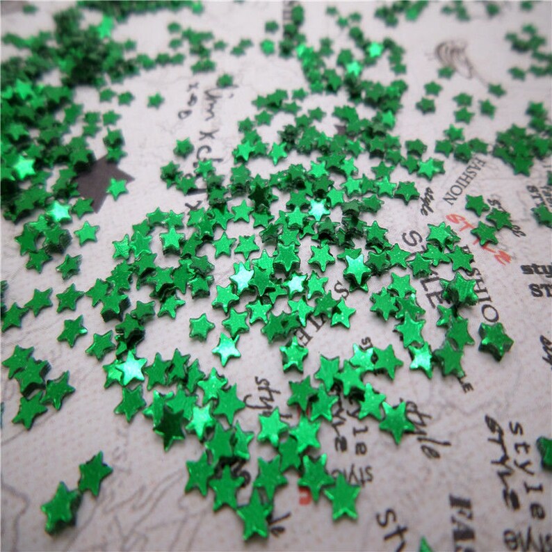 3mm USA Seller Craft Supplies 2000 Dark Green Iridescent Sparkling Star Loose Sequins 2000 pcs
