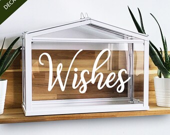 Wedding Wishes Card Box Vinyl Decal | Card Box Sticker | Wedding Card Box Sticker | Ikea Greenhouse Card Box Sticker