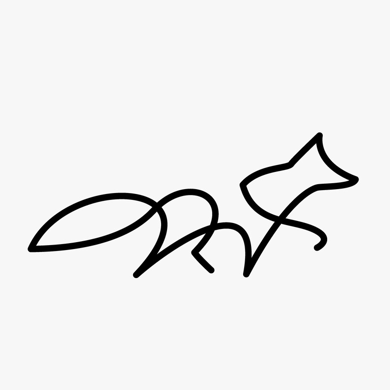 Лиса одной линией рисунок