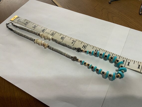 Native American beaded necklace with turquoise ro… - image 2