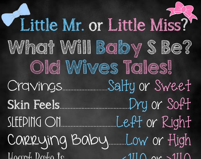 Gender Reveal Decor Gender Reveal Party Little Mr or Little Miss Gender Reveal