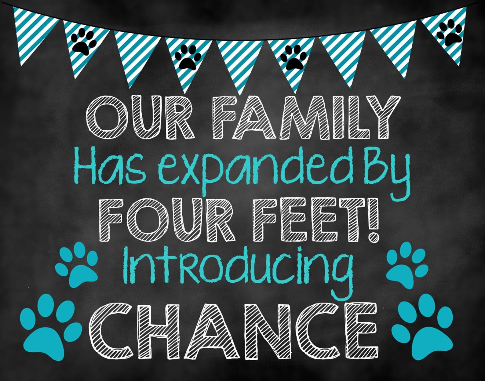 New Puppy Announcement New Puppy Sign Puppy Chalkboard Etsy