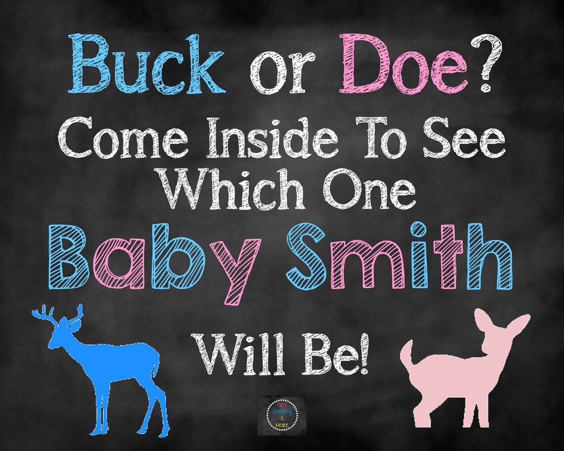 Buck or Doe Gender Reveal Party Gender Reveal Decor Gender Etsy