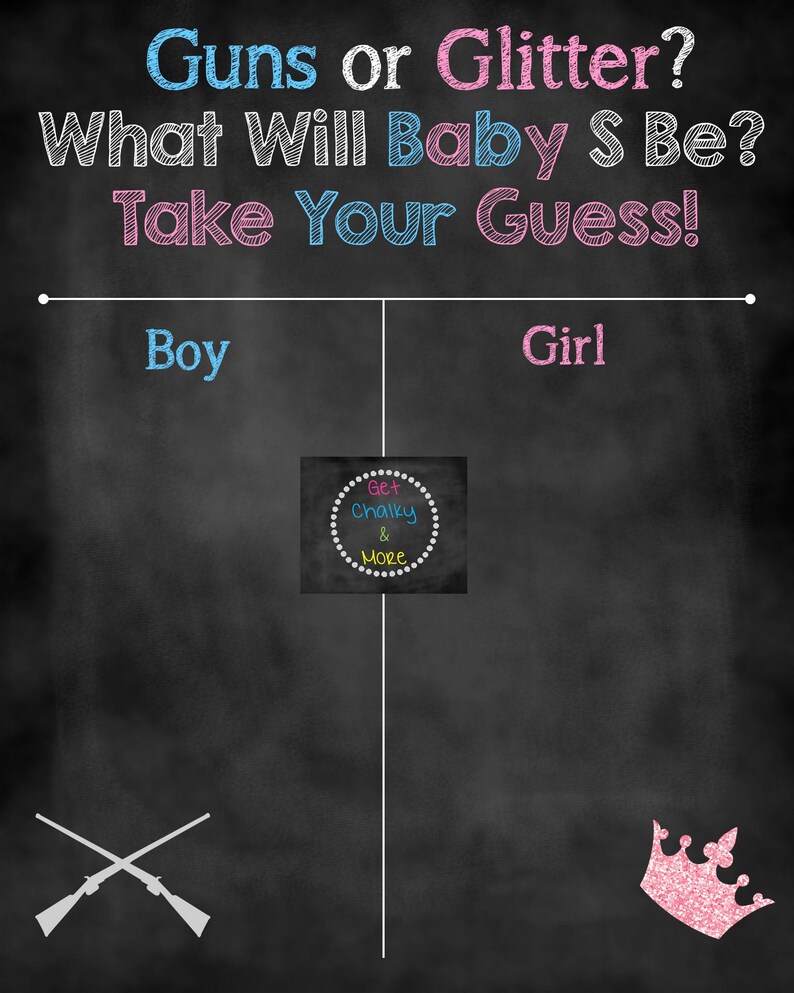 Gun or Glitter Gender Reveal Gender Reveal Party Props Etsy