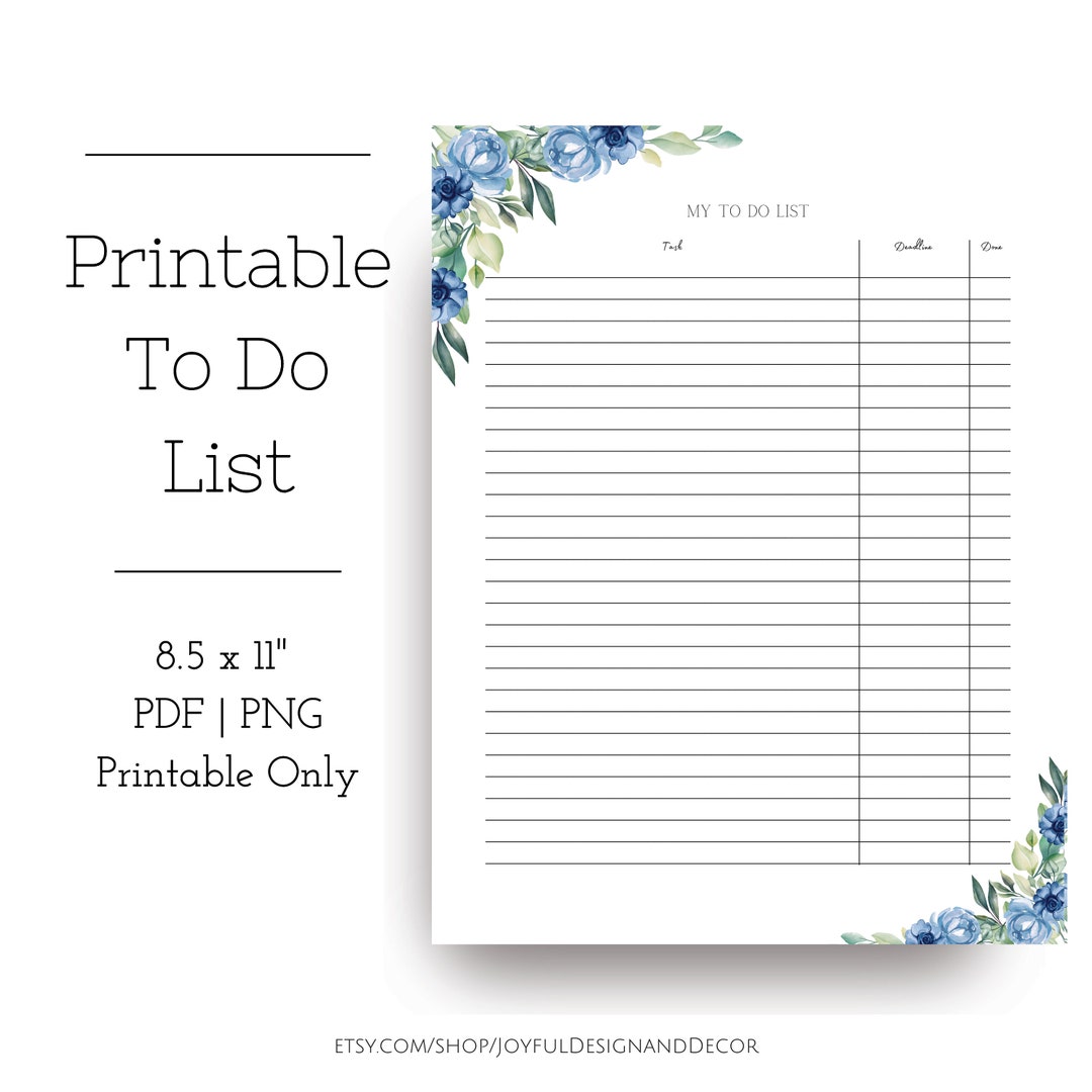 To Do List Printable to Do List Printable Planner Floral to Do List ...