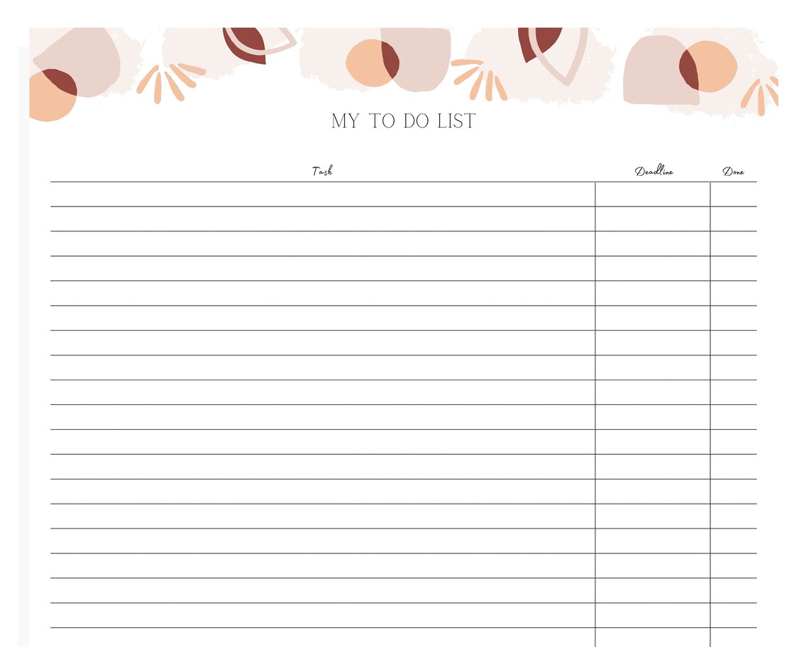Boho To Do List Printable To Do List Task Template Boho | Etsy