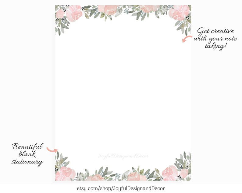 Printable Stationery Set Editable Stationery Note Sheet | Etsy